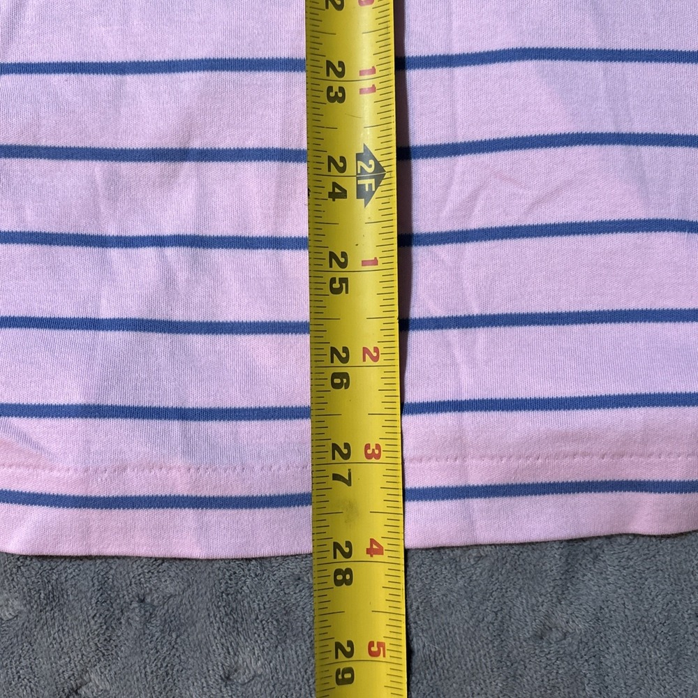 Polo Ralph Lauren Mens Large Classic Fit Pink Navy Blue Striped Polo Shirt LG - Picture 7 of 7
